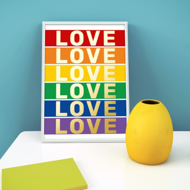 LIEBE Wort Regenbogen Farben schwulenlesbische Fla Foliendrucke (Von Creator hochgeladen)