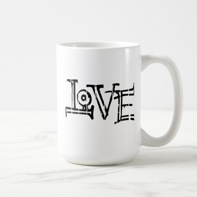 Liebe Wort Typografie Kaffeetasse (Rechts)