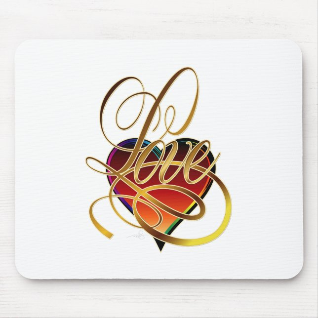 Liebe Wort und Herz Mousepad (Vorne)