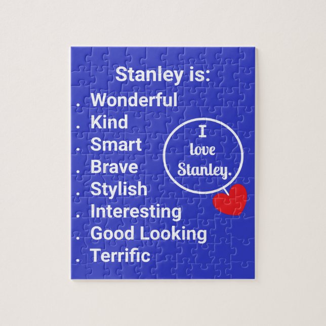 Liebe & Worte - Blau mit Herz: Jigsaw Puzzle (Vertikal)