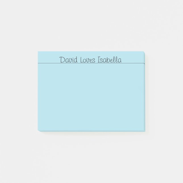 Liebe Worte blau Post-it Klebezettel (Vorderseite)