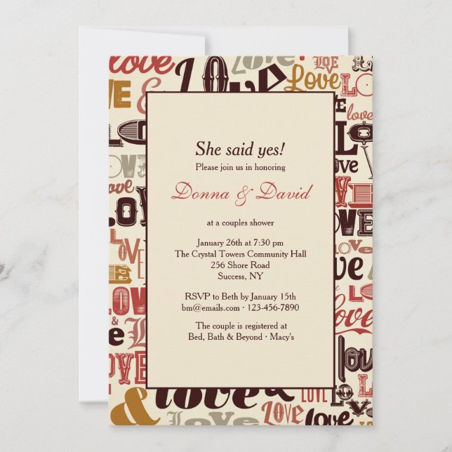 Liebe Worte Einladung (Vorderseite)