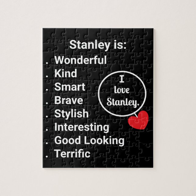 Liebe & Worte - Schwarz mit Herz: Jigsaw Puzzle (Vertikal)