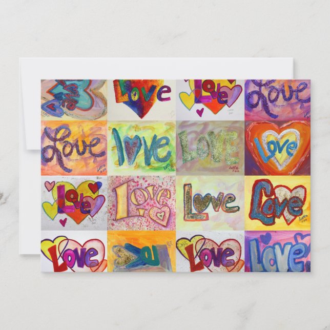 Liebe Worte XOXO Mosaik Einladungen oder Einladung (Vorderseite)