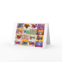 Liebe Wörter XOXO Art Grußkarte oder Mitteilungska