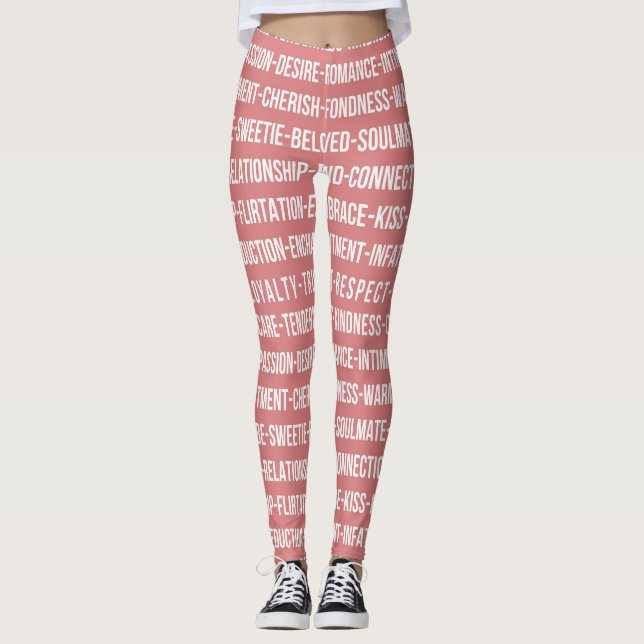 Liebe Wortkettengestaltung Leggings (Vorderseite)