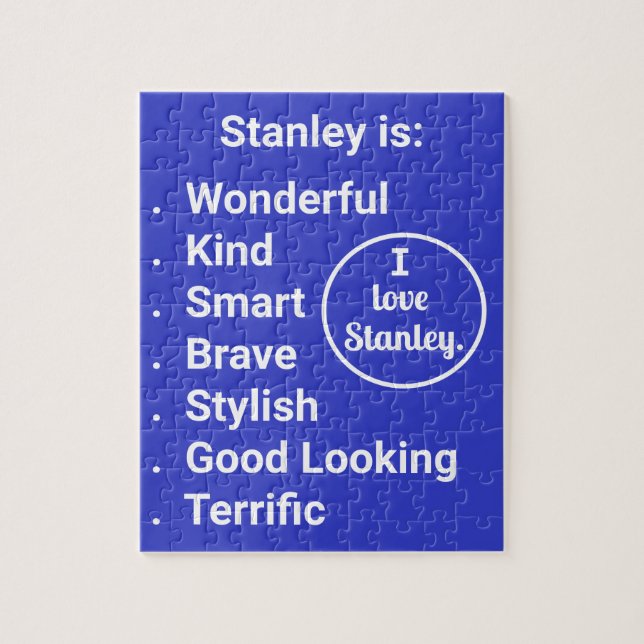 Liebe & Wortwahl in Blau und Weiß Puzzle (Vertikal)