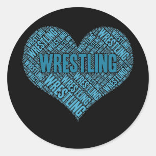 Liebe Wrestling Papa Wortwolke Herz Runder Aufkleber
