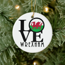 LIEBE Wrexham Wales Keramik Ornament