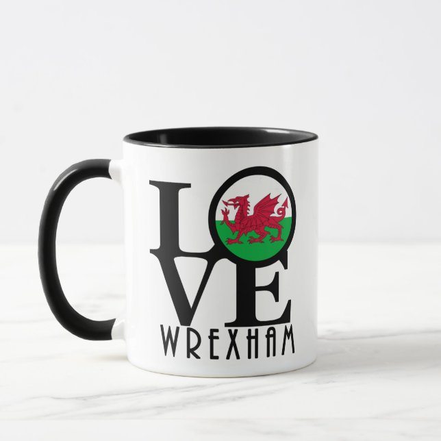 LIEBE Wrexham Wales Tasse (Links)