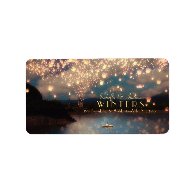 Liebe wünscht (wünscht Lanterns) Adressetikett (Vorne)