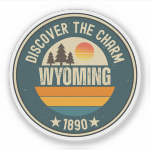 Liebe Wyoming - Süßes WY-Staats-Souvenir Aufkleber