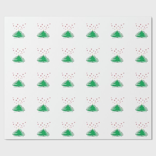 Liebe X-mas Tree Matte Wrapping Paper, 30 in x 2 f Geschenkpapier (Flach)