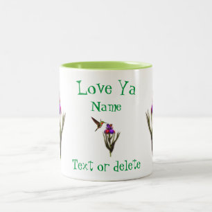 Liebe Ya Hummingbird Iris Personalisiert  Zweifarbige Tasse