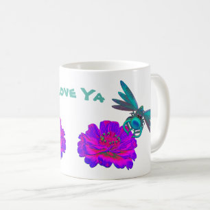 Liebe Ya Niedlich Dragonfly Zinnia Blume Kaffeetasse