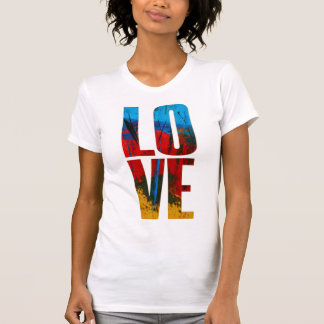 Liebe Yellow Black Blue Trendy Abstrakte Kunst T-Shirt