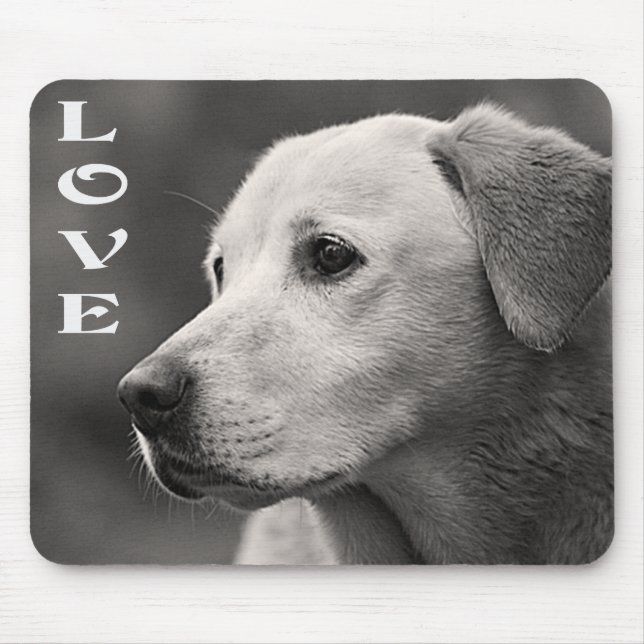 Liebe Yellow Labrador Retriever Puppy Hund Mousepa Mousepad (Vorne)