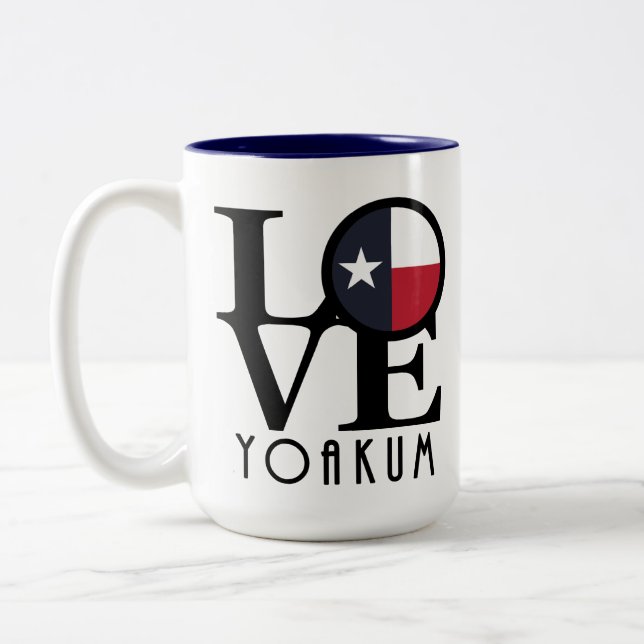 LIEBE Yoakum Texas 15oz Zweifarbige Tasse (Links)