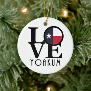 LIEBE Yoakum Texas Keramik Ornament