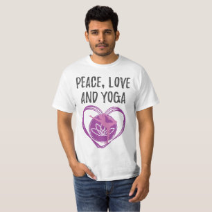Liebe Yoga Geschenk für Yogis Frieden, Liebe und Y T-Shirt