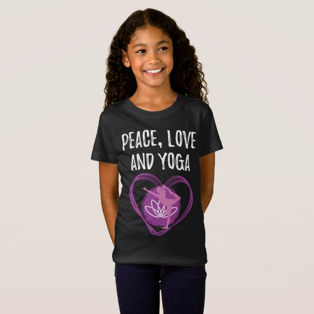 Liebe Yoga Geschenk für Yogis Frieden, Liebe und Y T-Shirt (Vorne ganz)