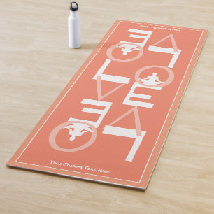 LIEBE Yoga Personalisiert Peach Aquamarin 2 SEITEN Yogamatte