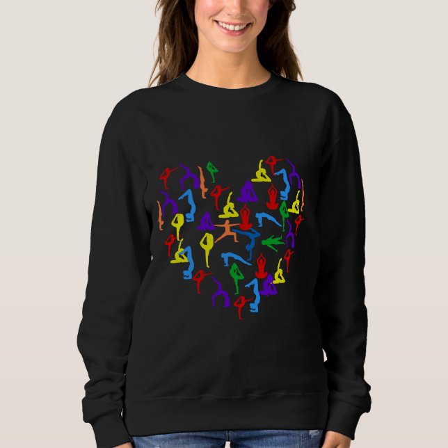 Liebe Yoga Posen Ver Sweatshirt (Vorderseite)