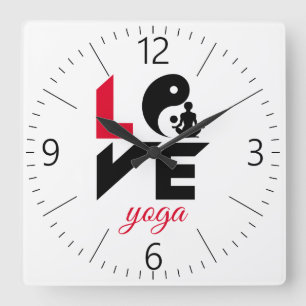 Liebe-Yoga Quadratische Wanduhr