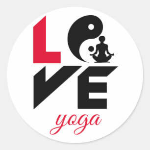 Liebe-Yoga Runder Aufkleber