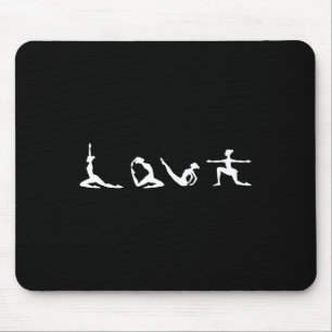 Liebe Yoga-Typografie Cute Meditation Pose Yoga Li Mousepad