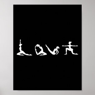 Liebe Yoga-Typografie Cute Meditation Pose Yoga Li Poster