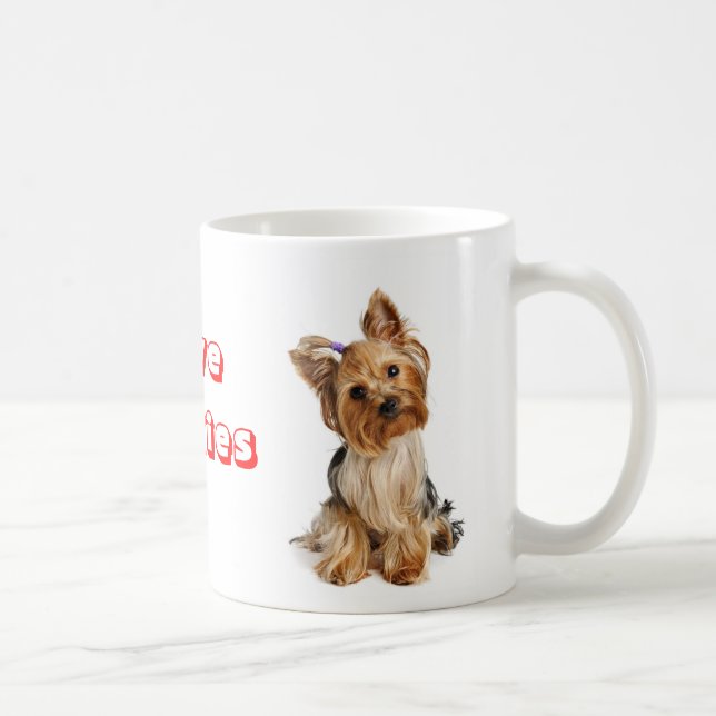Liebe Yorkie Yorkshire Terrier Welpe Doppy Coffee  Tasse (Rechts)