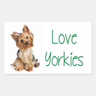 Liebe Yorkies Yorkshire Terrier Puppy Docker Rechteckiger Aufkleber