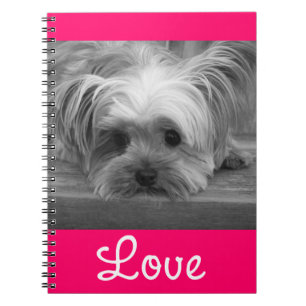 Liebe Yorkshire Terrier Welpe Doppy Pink Notebook Notizblock