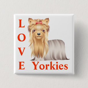 Liebe Yorkshire Terrier Welpen Hund Anstecknadeln Button