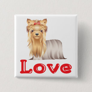Liebe Yorkshire Terrier Welpen Hund Button Pin