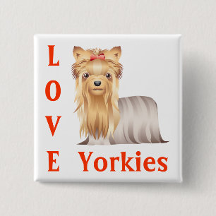 Liebe Yorkshire Terrier Welpenhund Knopf Pin Button