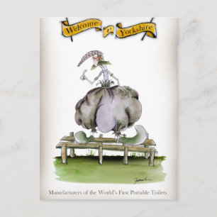 Liebe Yorkshire, tragbare Toilettenerfinderin Postkarte