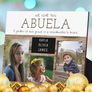 Liebe You Abuela 3 Foto Collage Rustikales Holz Fotoplatte