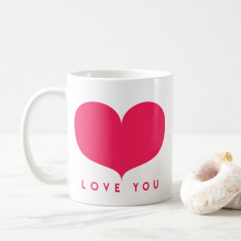 Liebe You - Big Pink Heart Tasse