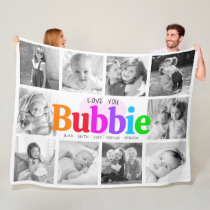 Liebe You Bubbie Rainbow 10 Foto Collage Modern Fleecedecke