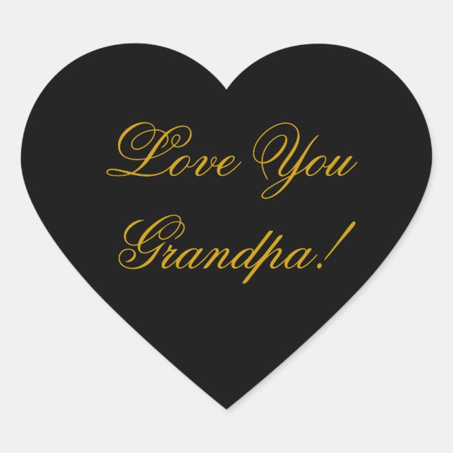 LIEBE YOU GRANDPA Herz-Aufkleber (Vorderseite)