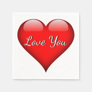 Liebe You Heart Napkins Serviette