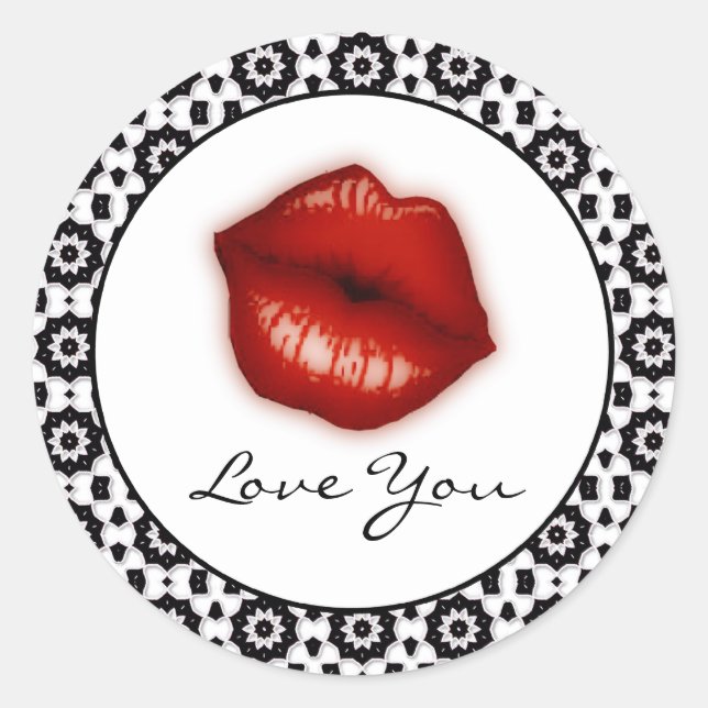 Liebe You: Lippen Sticker (Vorderseite)