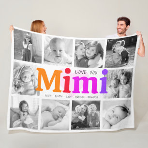 Liebe You Mimi Bold Rainbow 10 Foto Collage Modern Fleecedecke