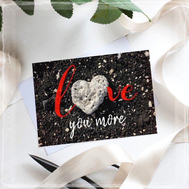 Liebe You More Hawaii Beach and Coral Heart Foto Karte (Von Creator hochgeladen)