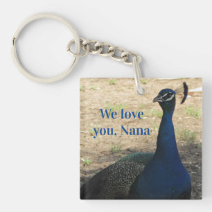 Liebe You Nana Blue Bird Foto Hübsch Peacock Schlüsselanhänger