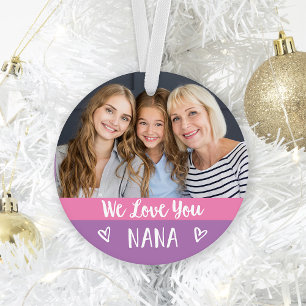 Liebe You Nana  rosa Farbblock Zwei Foto Ornament
