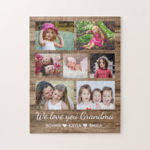 Liebe You Oma 7 Foto Collage Holz Puzzle