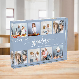 Liebe You Oma 8 Foto Collage Dusty Blue